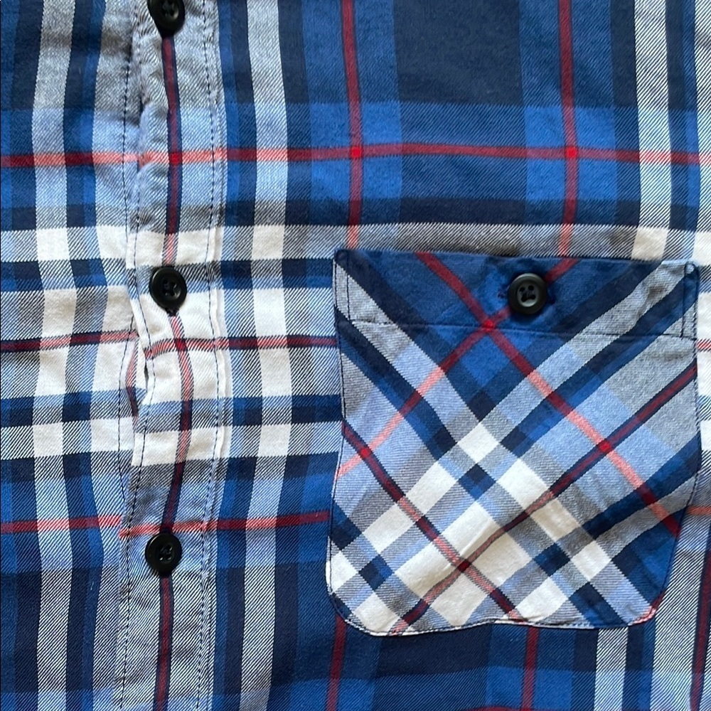 Blue Plaid Men's Shirt - Picture 2 of 11